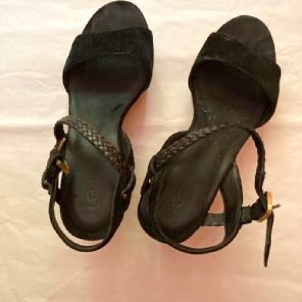 UGG Black Suede Wedge Shoes